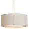 Exos 23" Wide Modern Brass Pendant With Double Natural Anna & Flax