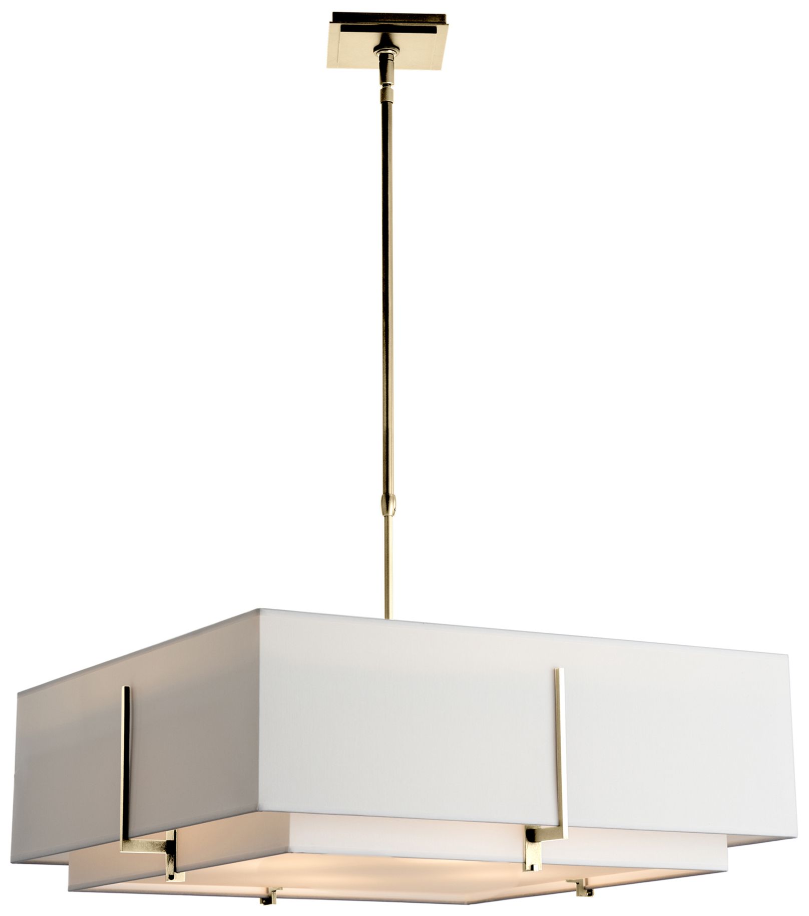 Antique Brass Square Pendant with Double Shade - #1705E | Lamps Plus