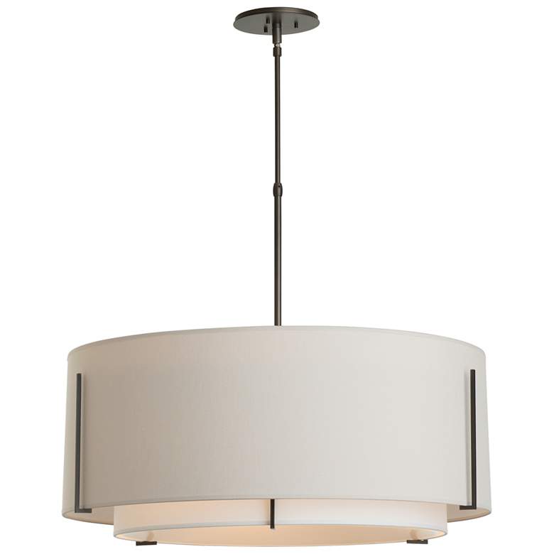 Image 1 Exos 28"W Large Natural Iron Pendant With Double Natural Anna & Fl