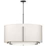 Exos 31.3"W Double Oil Rubbed Bronze Scale Pendant w/ Anna & Flax