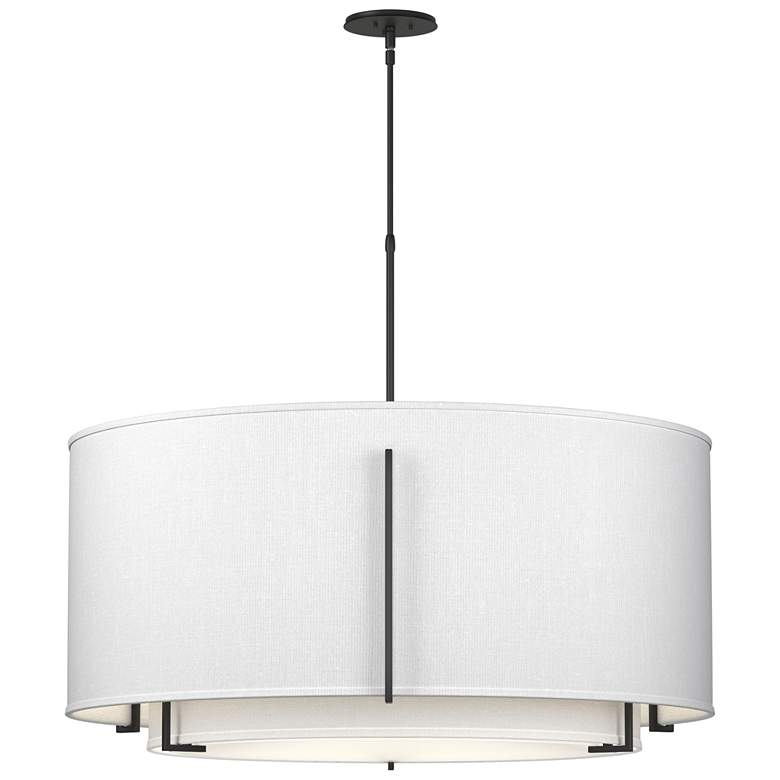 Image 1 Exos 31.3 inchW Large Double Shade Black Pendant w/ Anna &#38; Anna Shade