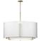 Exos 31.3"W Large Double Shade Modern Brass Pendant w/ Anna & Anna