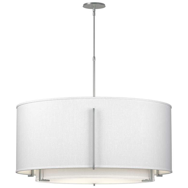 Image 1 Exos 31.3"W Large Double Shade Pendant w/ Anna & Anna Shade