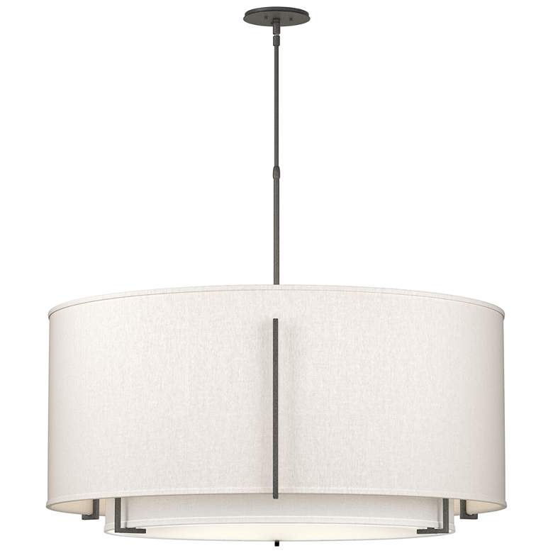 Image 1 Exos 31.3"W Large Double Shade Scale Pendant w/ Anna & Flax Shade