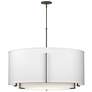 Exos 31.3"W Large Bronze Scale Pendant With Natural Anna Double Shade