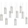 Exos 44.5"W 10-Light Rectangular Dark Smoke Long Pendant w/ Opal Shade