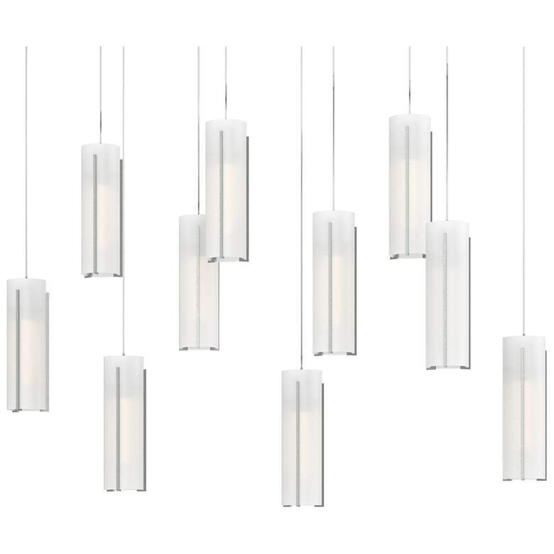 Image 1 Exos 44.5"W 10-Light Rectangular  Long Pendant w/ Opal Shade