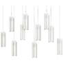 Exos 44.5"W 10-Light Rectangular  Long Pendant w/ Opal Shade
