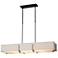 Exos 46.6" Wide Black Rectangular Pendant With Flax Shade
