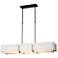 Exos 46.6" Wide Black Rectangular Pendant With Natural Anna Shade