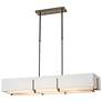 Exos 46.6" Wide Dark Smoke Rectangular Pendant With Natural Anna Shade