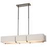 Exos 46.6" Wide Natural Iron Rectangular Pendant With Flax Shade