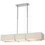 Exos 46.6" Wide Vintage Platinum Rectangular Pendant With Flax Shade