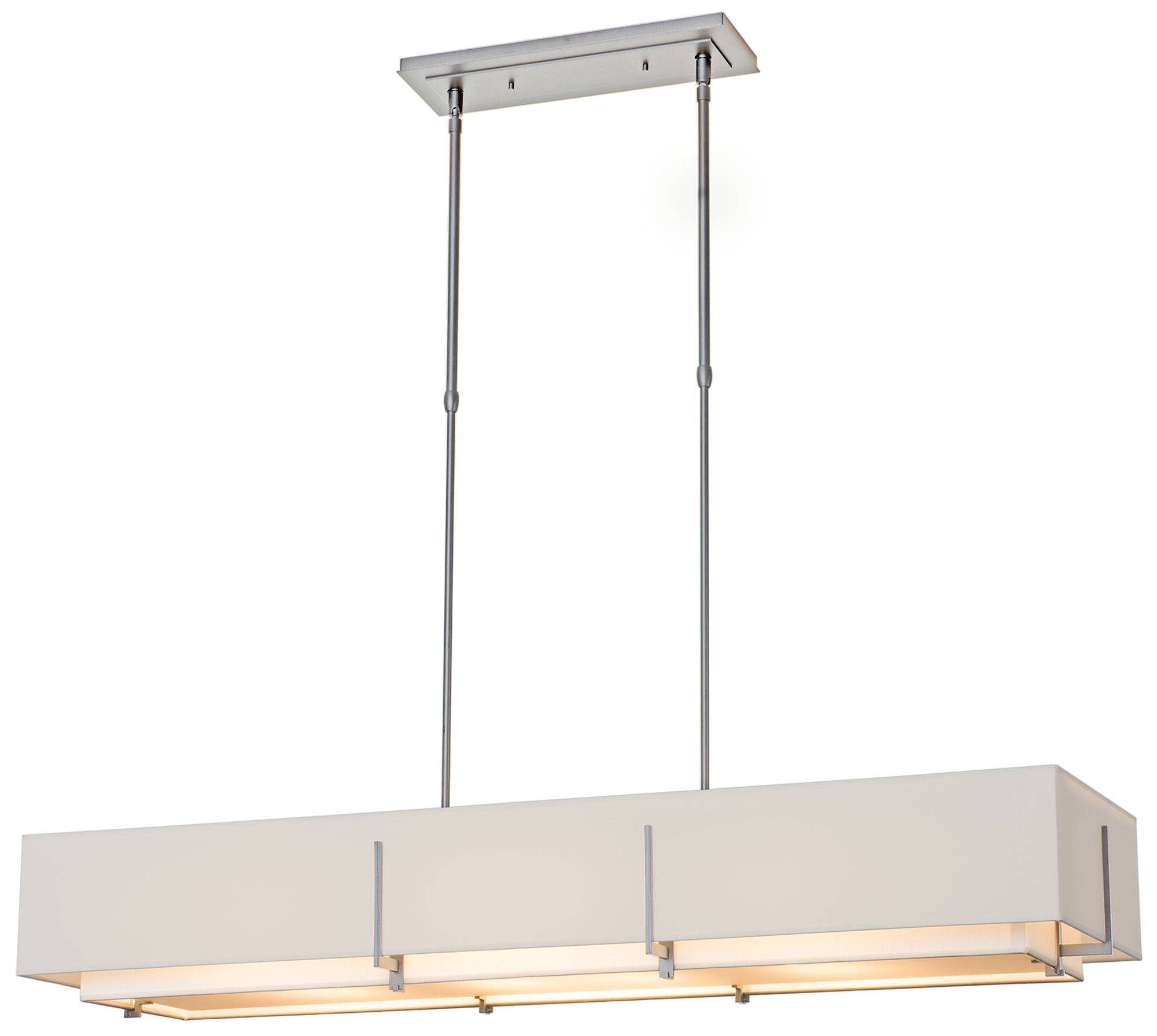 Vintage Platinum Rectangular Pendant With Flax Shade - #762V2 | Lamps Plus