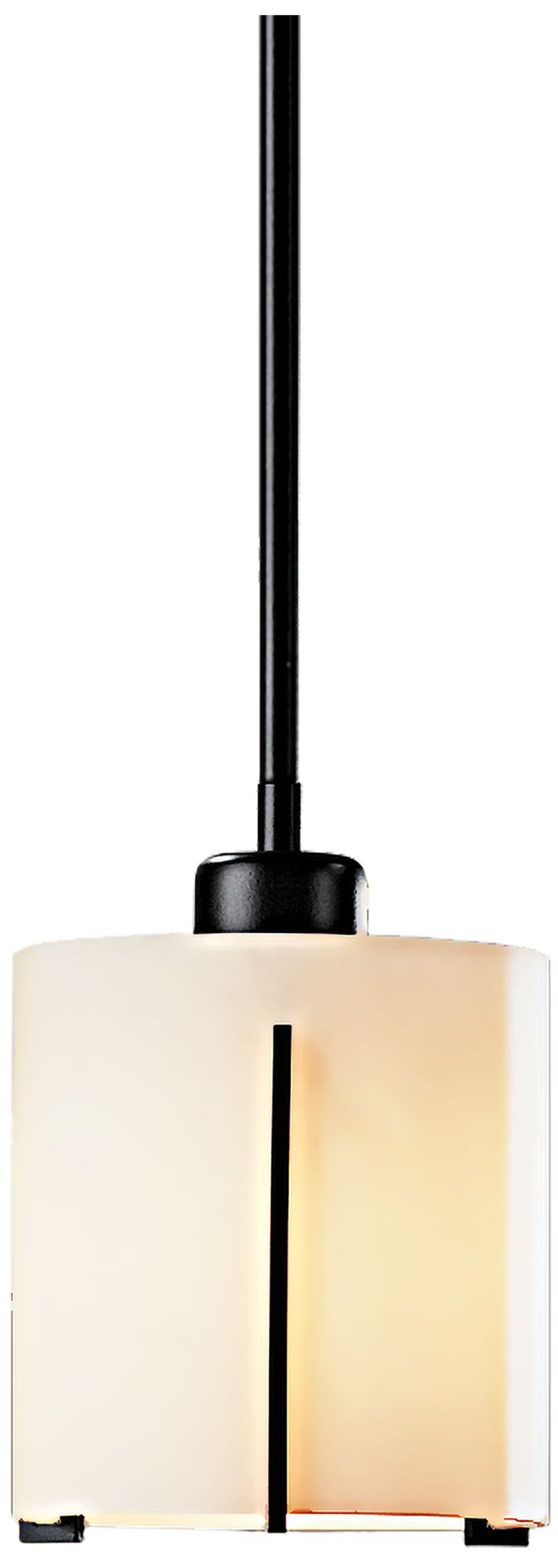 Exos 6" Wide Black Mini Pendant w/ Opal Glass