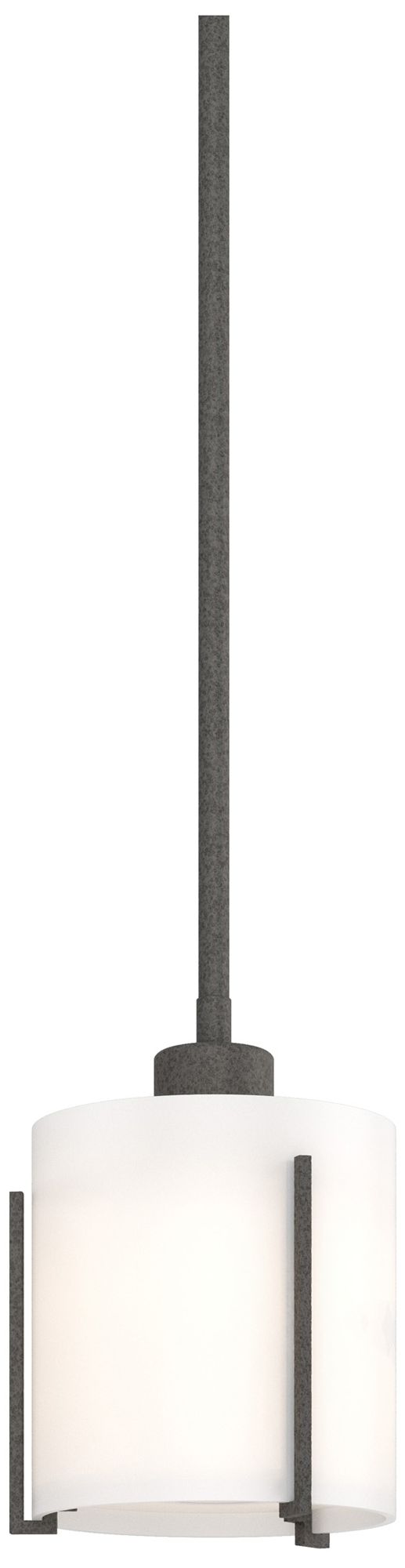 Exos 6" Wide Natural Iron Mini Pendant w/ Opal Glass