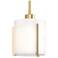 Exos 6" Wide Small Modern Brass Mini-Pendant With Opal Glass Shade
