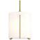 Exos 8.9" Wide Large Modern Brass Mini-Pendant With Opal Glass Shade