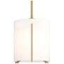 Exos 8.9" Wide Large Modern Brass Mini-Pendant With Opal Glass Shade