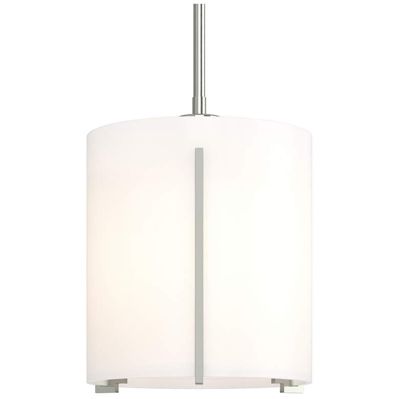 Image 1 Exos 8.9" Wide Large Sterling Mini-Pendant With Opal Glass Shade
