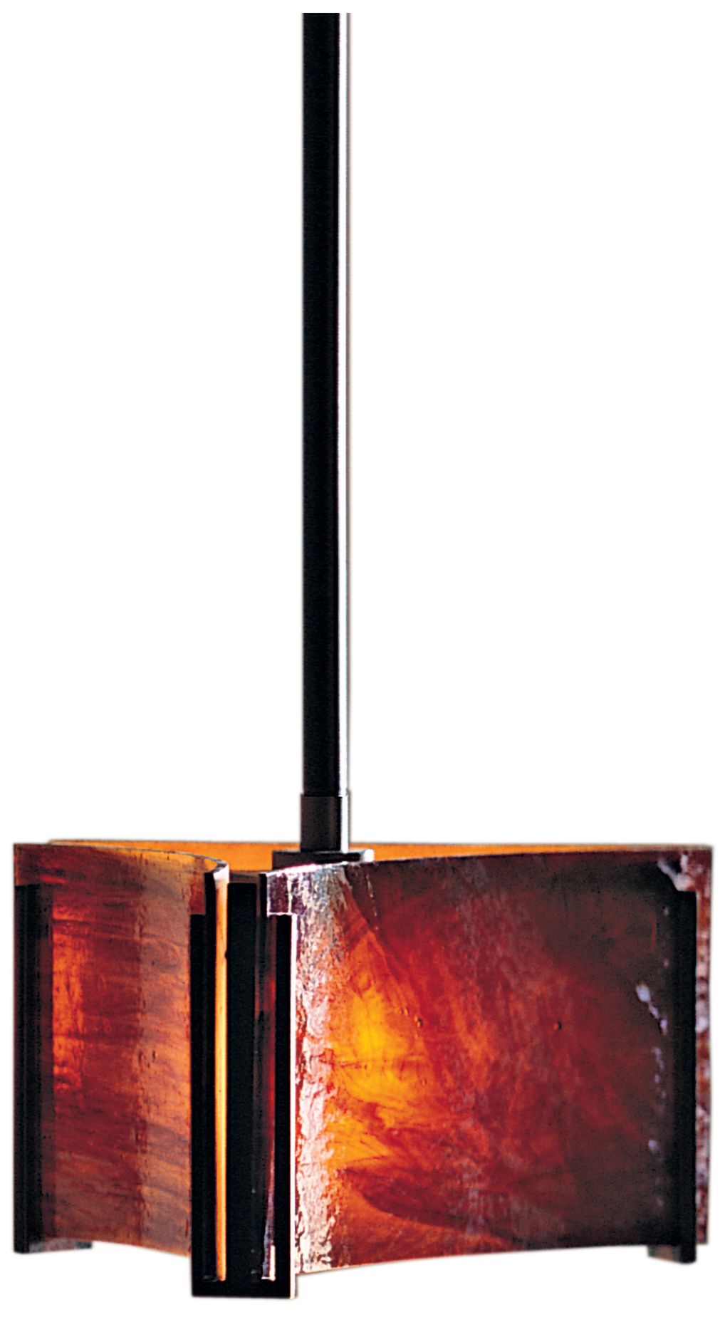 Exos 8" Wide Black Mini Pendant w/ Topaz Glass