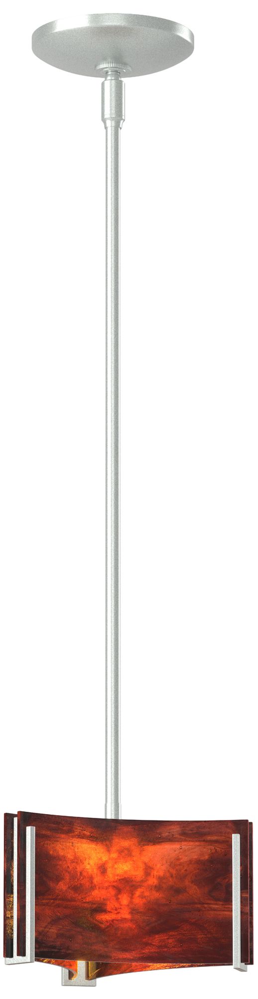 Exos 8" Wide Vintage Platinum Mini Pendant w/ Topaz Glass