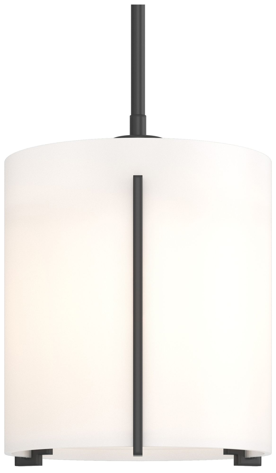Exos 9" Wide Black Mini Pendant w/ Opal Glass