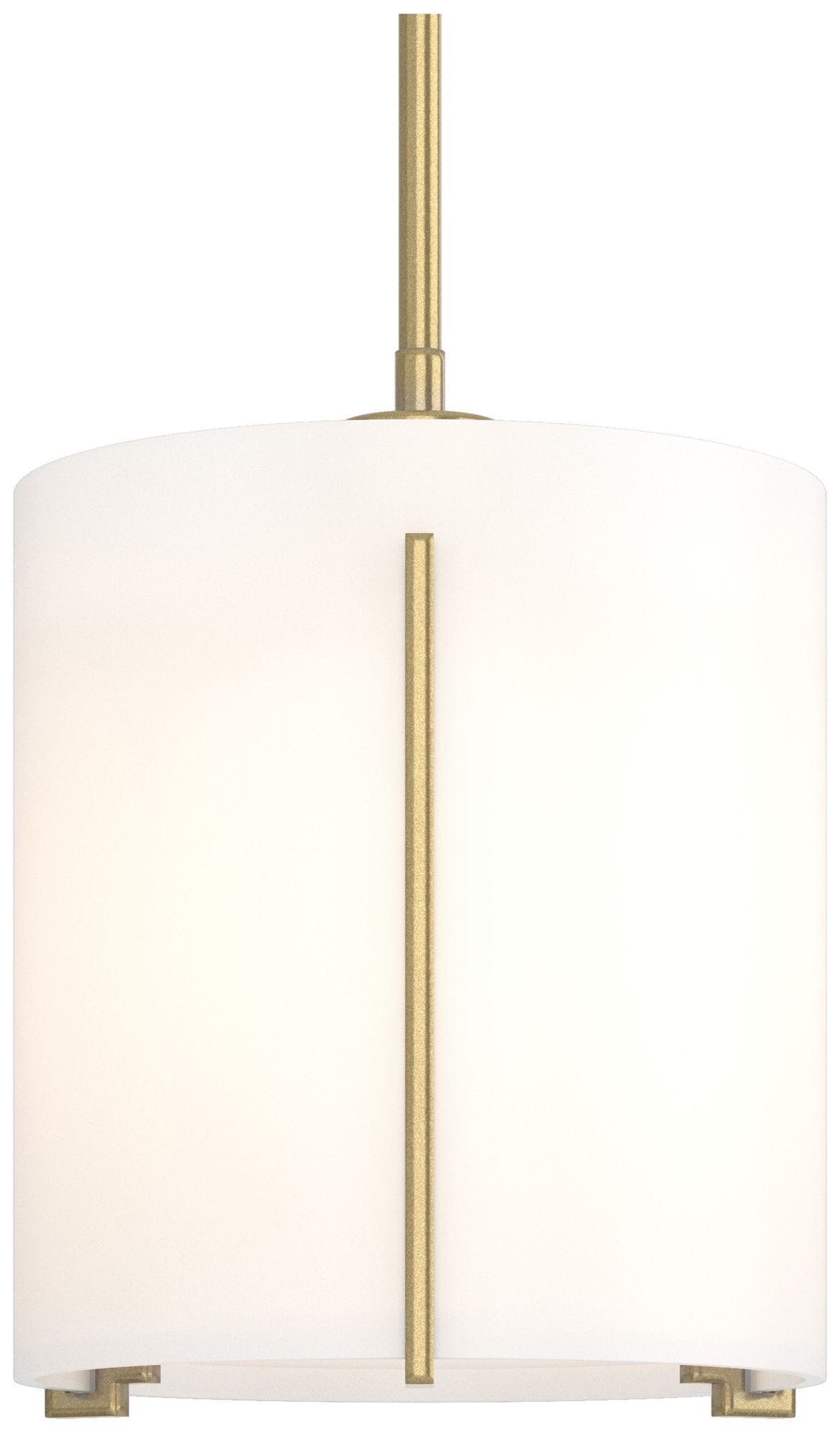 Exos 9" Wide Modern Brass Mini Pendant w/ Opal Glass