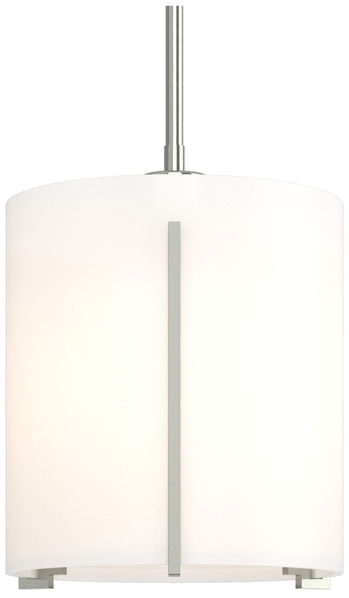Exos 9" Wide Sterling Mini Pendant w/ Opal Glass