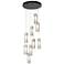 Exos 9-Light Round Pendant - Black Finish - Opal Glass - Standard Height