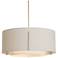 Exos Double Shade Pendant - Brass - Natural & Flax Shades - Standard He