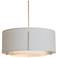 Exos Double Shade Pendant - Brass - Natural & Grey Shades - Standard He