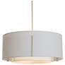 Exos Double Shade Pendant - Brass - Natural &#38; Grey Shades - Standard He