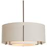 Exos Double Shade Pendant - Bronze - Natural &#38; Flax Shades - Standard