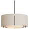 Exos Double Shade Pendant - Bronze - Natural & Flax Shades - Standard
