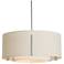 Exos Double Shade Pendant - Gold - Natural & Linen Shades - Standard He