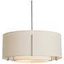 Exos Double Shade Pendant - Gold - Natural &#38; Linen Shades - Standard He