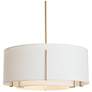 Exos Double Shade Pendant - Platinum - Natural Shades - Standard Height