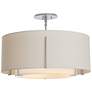 Exos Double Shade Semi-Flush - Platinum Finish - Natural & Flax Shades