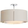 Exos Double Shade Semi-Flush - Sterling Finish - Natural & Flax Shades