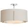 Exos Double Shade Semi-Flush - Sterling Finish - Natural & Flax Shades