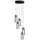 Exos Glass 13.5" Wide 5-Light Ink Standard Pendant With Clear Glass Sh