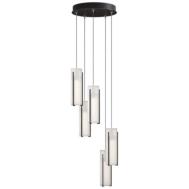 Image 1 Exos Glass 13.5" Wide 5-Light Ink Standard Pendant With Opal Glass Sha