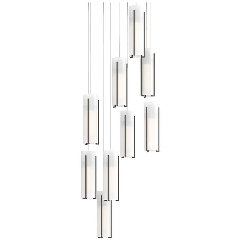 Image 1 Exos Glass 20 1/2"W Dark Smoke Opal Glass 9-Light Pendant