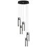 Exos Glass 5-Light 13.5" Wide Black Long Pendant With Clear Glass Shad