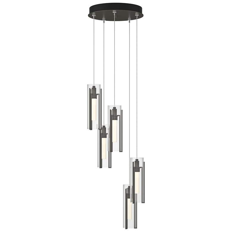Image 1 Exos Glass 5-Light 13.5" Wide Dark Smoke Long Pendant w/ Clear Glass S