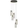 Exos Glass 5-Light 13.5" Wide Soft Gold Long Pendant With Clear Glass 