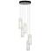 Exos Glass 5-Light 13.5" Wide Sterling Long Pendant With Opal Glass Sh