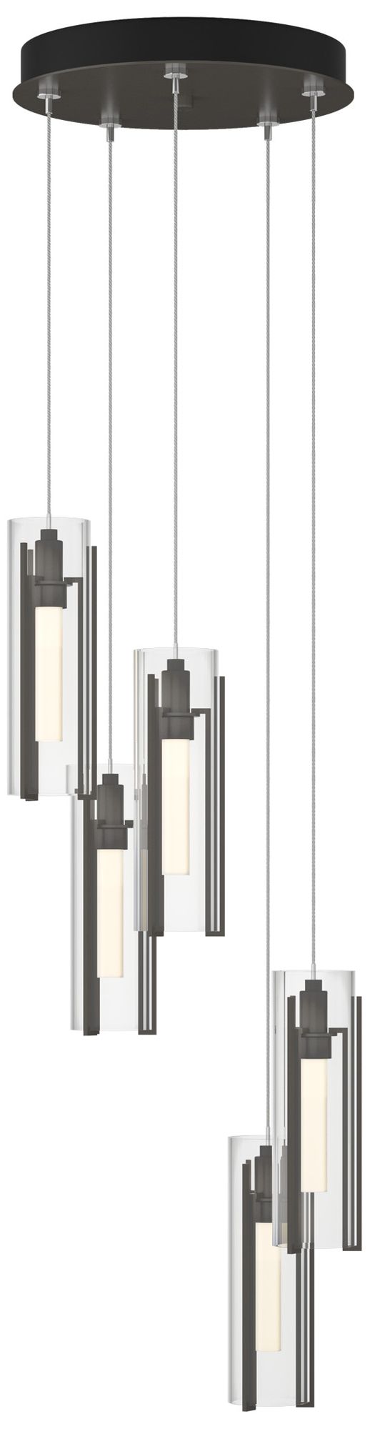 Exos Glass 5-Light 13.5"W Dark Smoke Long Pendant w/Glass S Made to Or