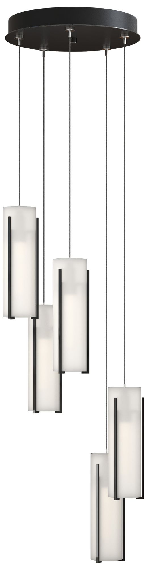Exos Glass 5-Light 13.5"W Ink Long Pendant With Opal Glass Made to Ord